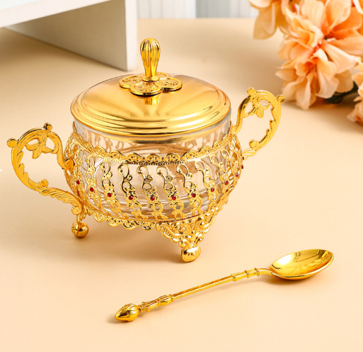 Elegant Gold Spice Jar